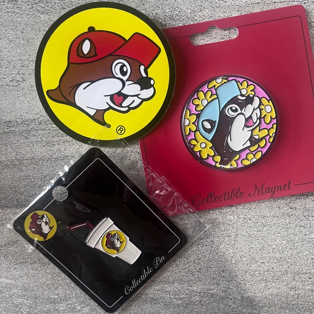 Buc-ee’s Bundle of Goodies (enamel pin, magnet, sticker)